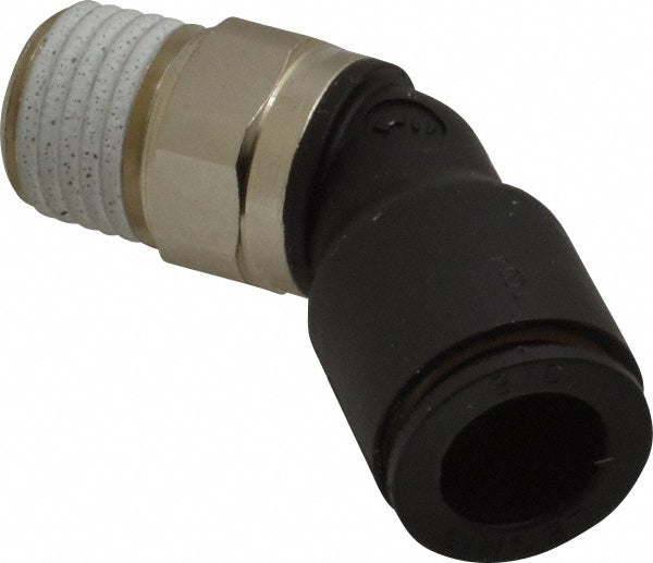 Legris 3113 60 14 Push-To-Connect Tube to Male NPT Tube Fitting 45 ° Male Elbow, 1/4" Thread, 3/8" OD