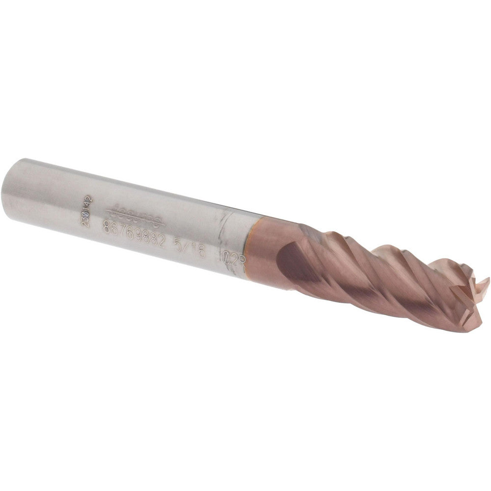 Accupro 86769882 Corner Radius End Mill 5/16" Dia, 3/4" LOC, 0.02" Radius, 4 Flutes, Solid Carbide