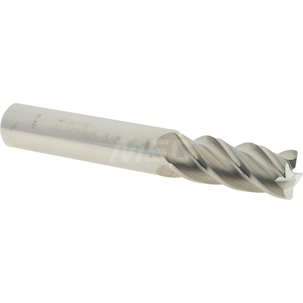 Accupro 86769965 Corner Radius End Mill 3/8" Dia, 7/8" LOC, 0.02" Radius, 4 Flutes, Solid Carbide