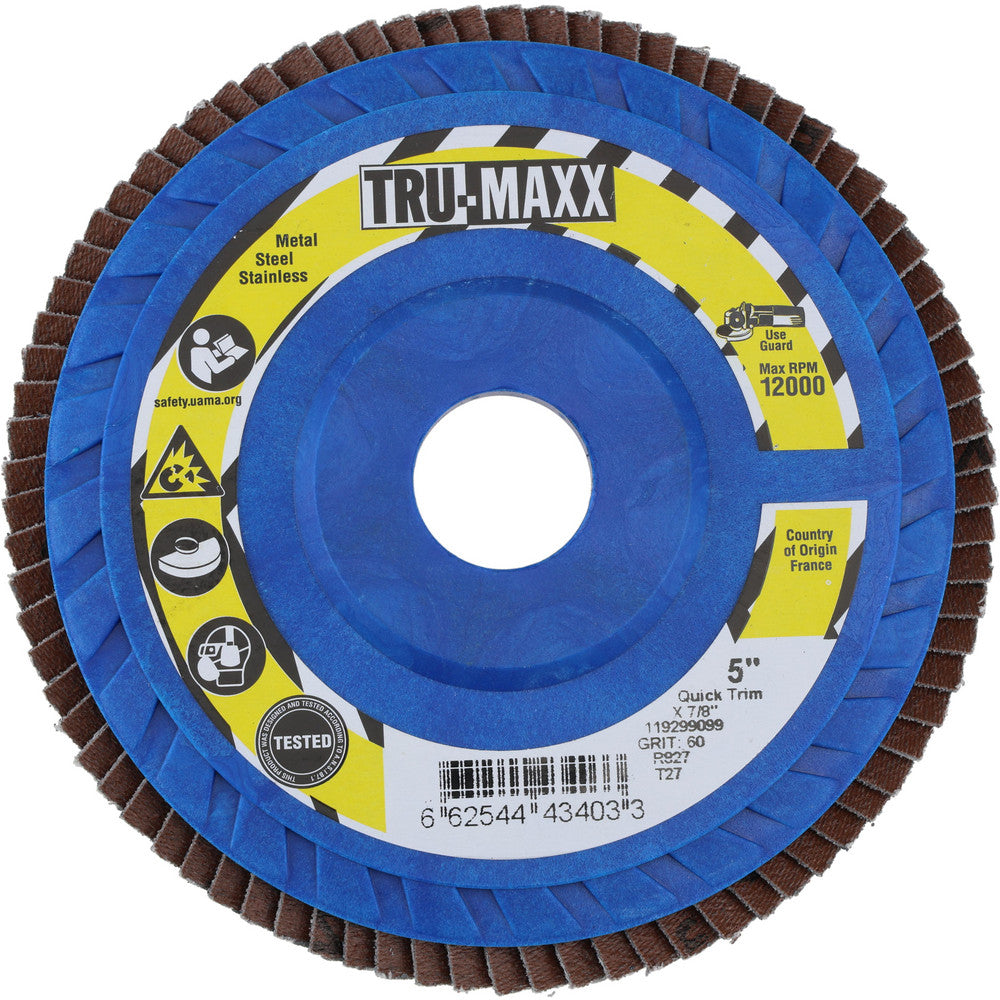 Tru-Maxx 66254443403 Flap Disc 7/8" Hole, 60 Grit, Zirconia Alumina, Type 27