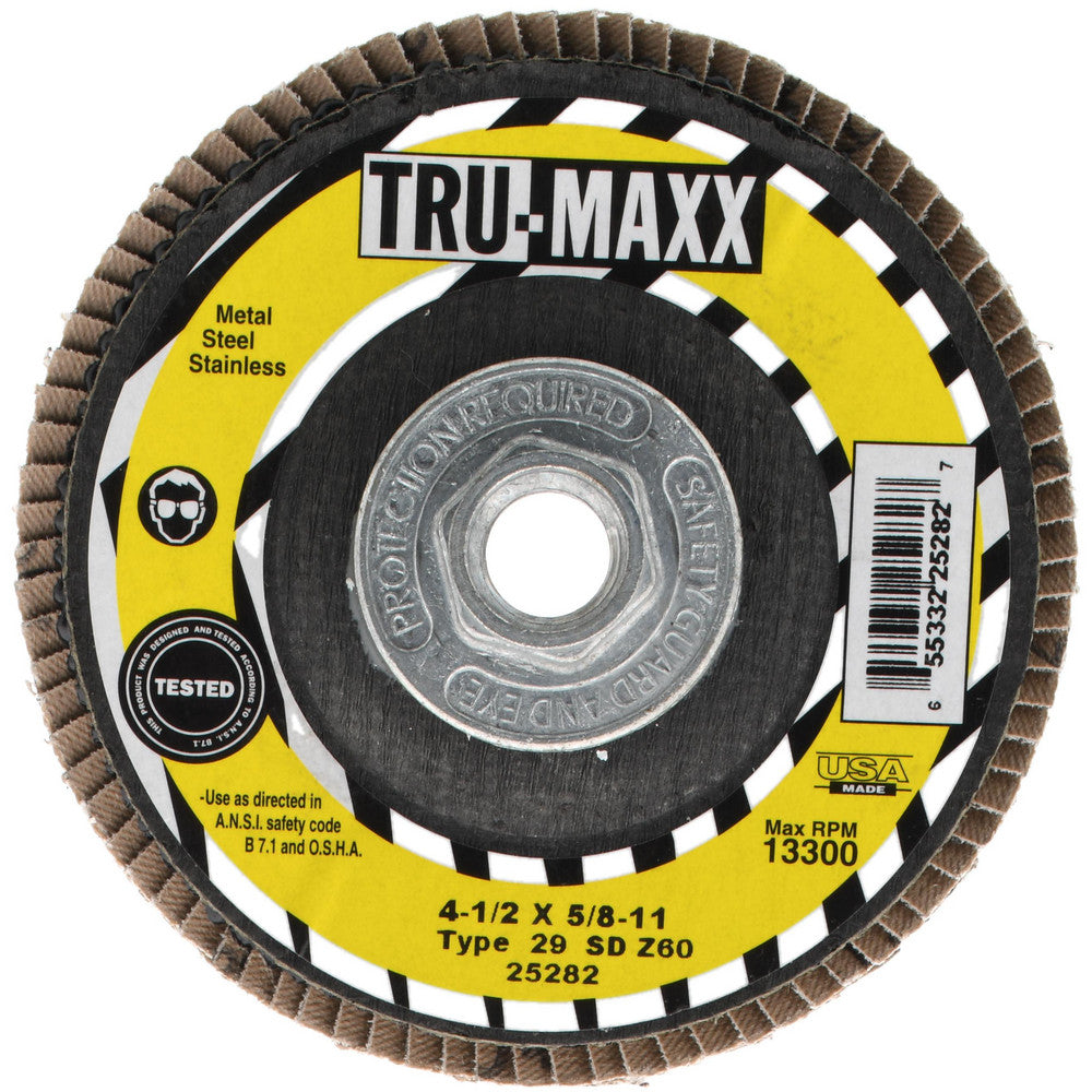 Tru-Maxx 66254443445 Flap Disc 5/8-11 Hole, 60 Grit, Zirconia Alumina, Type 29