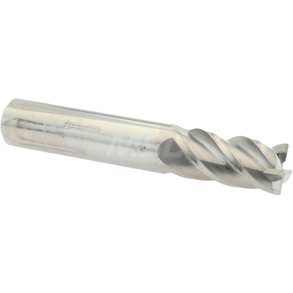 Accupro 86800133 Corner Radius End Mill 1/2" Dia, 1" LOC, 0.02" Radius, 4 Flutes, Solid Carbide