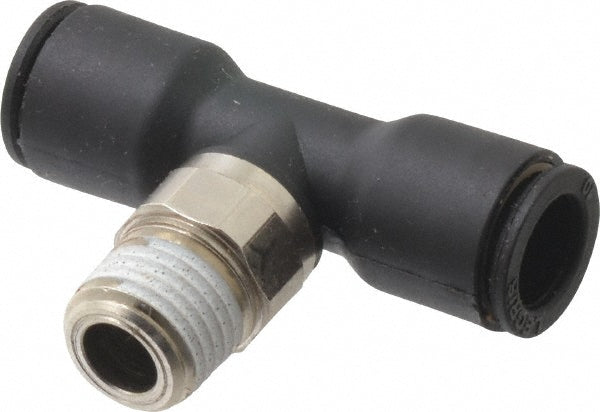 Legris 3108 10 14 Push-To-Connect Tube to Male NPT Tube Fitting Male Branch Tee, 1/4" Thread