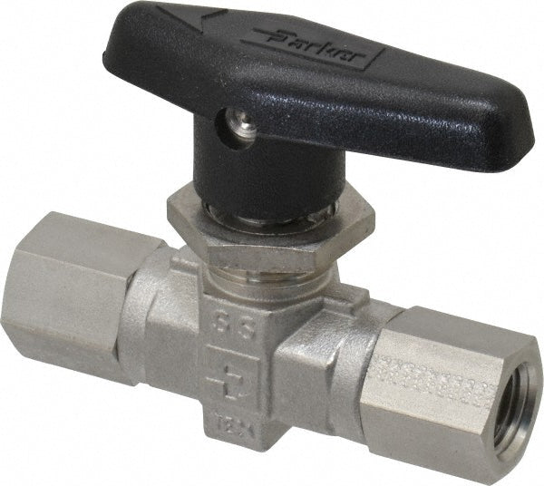 Parker 4F-B6LJ2-SSP 2-Way Manual Ball Valve 1/4" Pipe