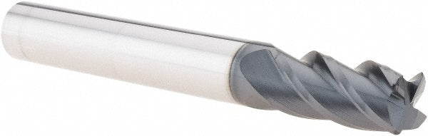Iscar 5621259 Corner Radius End Mill 3/8" Dia, 3/4" LOC, 0.0300" Radius, 4 Flute, Solid Carbide