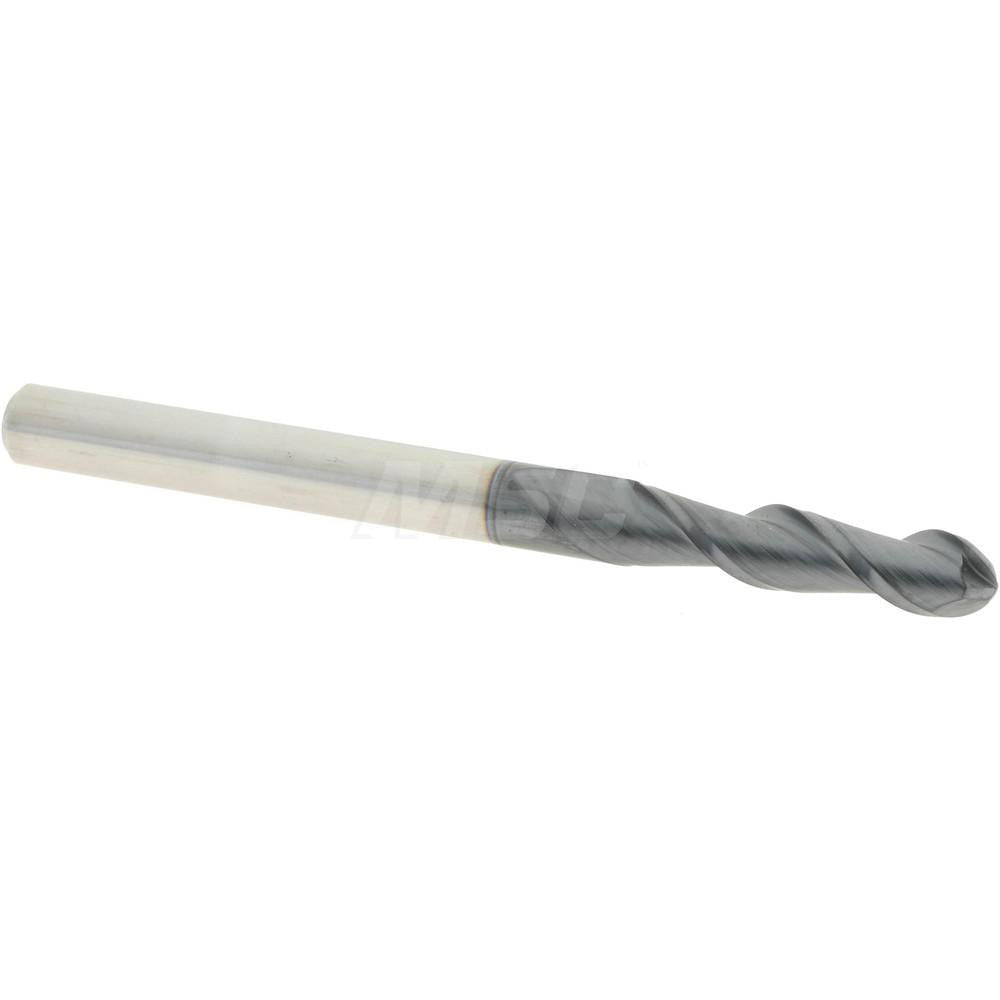 Accupro 86977774 Ball End Mill 0.125" Dia, 0.5" LOC, 2 Flute, Solid Carbide