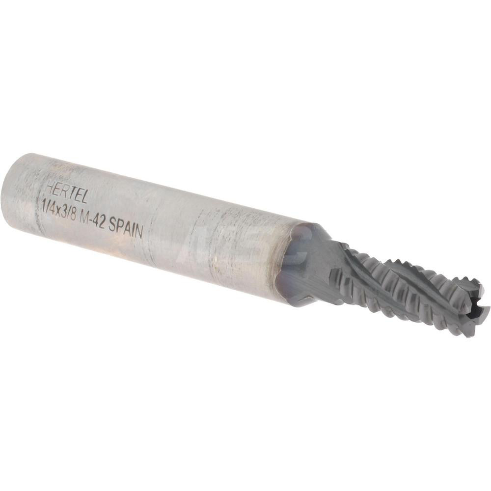 Hertel 87144606 Roughing End Mill 1/4" Dia, 4 Flute, Single End, Cobalt