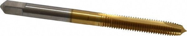 Hertel K027739AS25 Spiral Point Tap M5x0.8 Metric Coarse, 2 Flutes, Plug Chamfer, 6H Class of Fit, HSS, TiN Coated