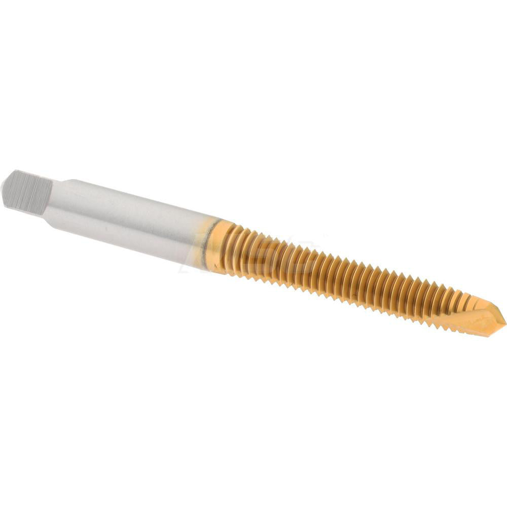Hertel K027743AS25 Spiral Point Tap M6x1 Metric Coarse, 2 Flutes, Plug Chamfer, 6H Class of Fit, HSS, TiN Coated