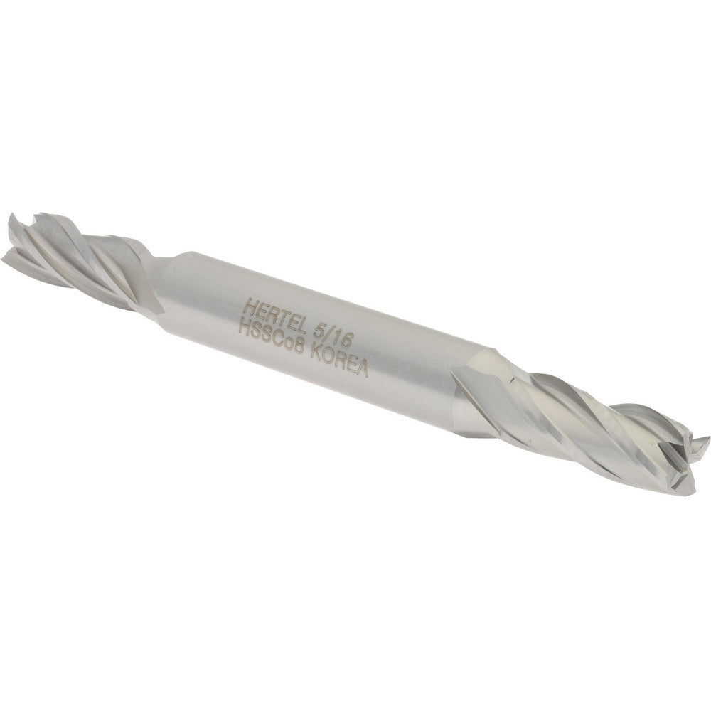 Hertel E2053020 Square End Mill 5/16'' Dia, 3/4'' LOC, 3/8'' Shank Dia, 3-1/2'' OAL, 4 Flutes, Cobalt
