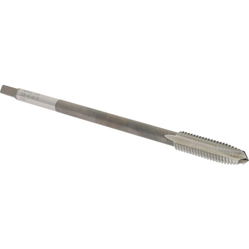 Hertel G837600 Extension Tap 3/8-16, 3 Flutes, H3, Bright/Uncoated, High Speed Steel, Spiral Point