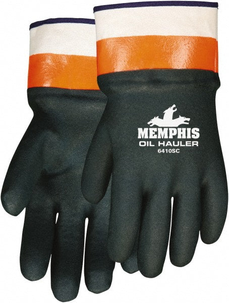 MCR Safety 6410SC Chemical Resistant Gloves Memphis® Size Large, 59.00 mil, Polyvinylchloride, Supported