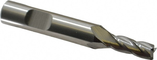 Cleveland C41248 Square End Mill 1/4'' Dia, 5/8'' LOC, 3/8'' Shank Dia, 2-7/16'' OAL, 4 Flutes, High Speed Steel