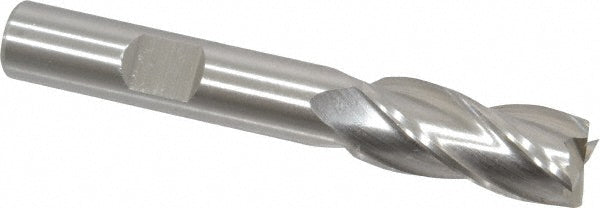 Cleveland C41254 Square End Mill 7/16'' Dia, 1'' LOC, 3/8'' Shank Dia, 2-11/16'' OAL, 4 Flutes, High Speed Steel