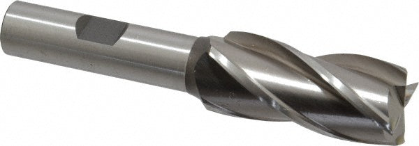 Cleveland C33168 Square End Mill 3/4'' Dia, 1-5/8'' LOC, 1/2'' Shank Dia, 3-5/8'' OAL, 4 Flutes, High Speed Steel