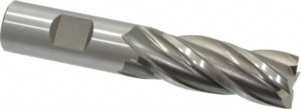 Cleveland C33170 Square End Mill 25/32'' Dia, 1-7/8'' LOC, 3/4'' Shank Dia, 4-1/8'' OAL, 4 Flutes, High Speed Steel