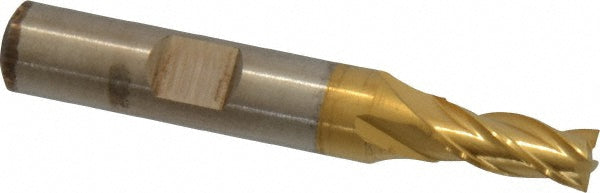Cleveland C41522 Square End Mill 1/4'' Dia, 5/8'' LOC, 3/8'' Shank Dia, 2-7/16'' OAL, 4 Flutes, High Speed Steel
