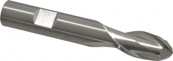 Cleveland C42124 Ball End Mill 0.5" Dia, 1" LOC, 2 Flute, High Speed Steel