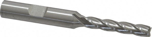 Cleveland C41326 Square End Mill 1/4'' Dia, 1-1/4'' LOC, 3/8'' Shank Dia, 3-1/16'' OAL, 4 Flutes, High Speed Steel