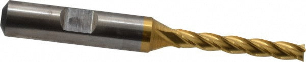 Cleveland C33384 Square End Mill 3/16'' Dia, 1-1/4'' LOC, 3/8'' Shank Dia, 3-1/16'' OAL, 4 Flutes, High Speed Steel