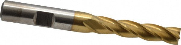 Cleveland C33388 Square End Mill 5/16'' Dia, 1-3/8'' LOC, 3/8'' Shank Dia, 3-1/8'' OAL, 4 Flutes, High Speed Steel