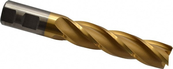 Cleveland C33398 Square End Mill 1'' Dia, 4'' LOC, 1'' Shank Dia, 6-1/2'' OAL, 4 Flutes, High Speed Steel