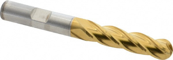 Cleveland C33328 Ball End Mill 0.375" Dia, 1.5" LOC, 4 Flute, High Speed Steel