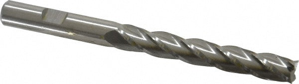 Cleveland C41386 Square End Mill 3/8'' Dia, 2-1/2'' LOC, 3/8'' Shank Dia, 4-1/4'' OAL, 4 Flutes, High Speed Steel