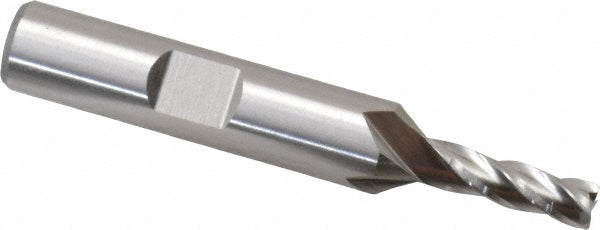 Cleveland C42686 Square End Mill 3/16'' Dia, 1/2'' LOC, 3/8'' Shank Dia, 2-3/8'' OAL, 4 Flutes, Cobalt