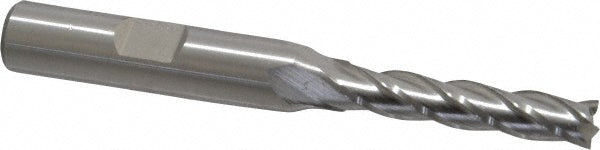 Cleveland C32646 Square End Mill 1/4'' Dia, 1-1/4'' LOC, 3/8'' Shank Dia, 3-1/16'' OAL, 4 Flutes, Cobalt