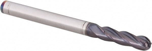 Guhring 9031650031700 Ball End Mill 1/8" Dia, 3/8" LOC, 4 Flute, Solid Carbide