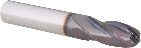 Guhring 9031650127000 Ball End Mill 1/2" Dia, 1" LOC, 4 Flute, Solid Carbide