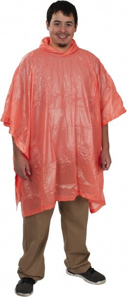 MCR Safety O41 Rain Poncho Orange, Polyvinylchloride, Size Universal