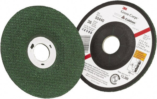 3M 7000118590 Depressed Center Wheel Type 27, 4-1/2" Dia, Ceramic