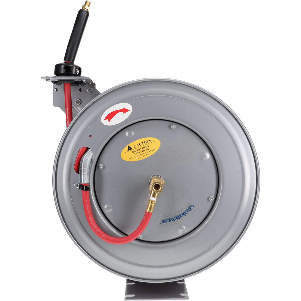 Pro-Source 2810035010PRO Hose Reel with Hose 3/8" ID Hose x 50', Spring Retractable