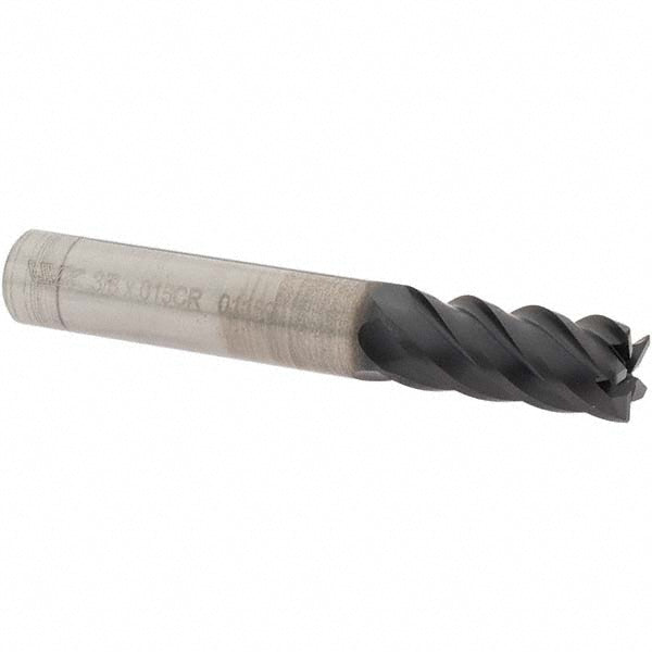 OSG 20553751 Corner Radius End Mill 3/8" Dia, 7/8" LOC, 0.0150" Radius, 5 Flute, Solid Carbide