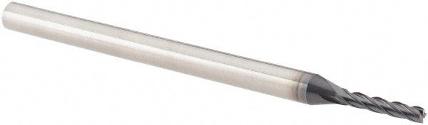 Accupro EM15300401 Square End Mill 1/16'' Dia, 5/16'' LOC, 1/8'' Shank Dia, 2'' OAL, 4 Flutes, Solid Carbide