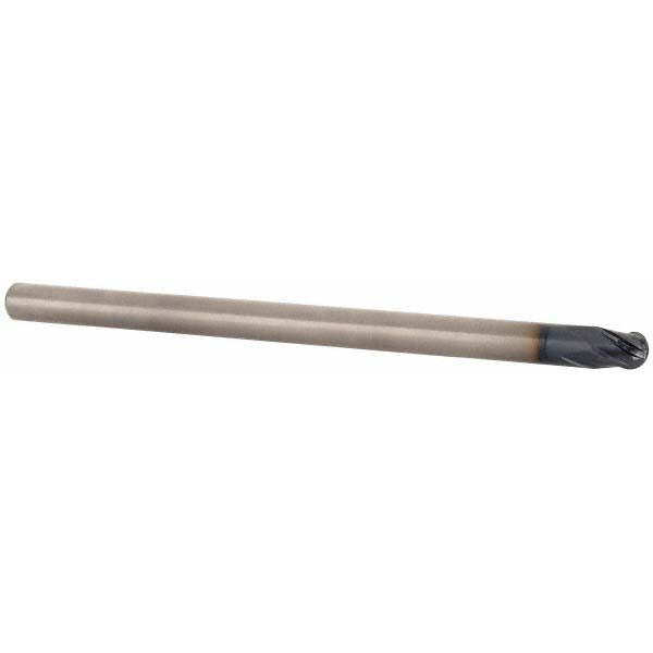 Accupro EM21001201 Ball End Mill 0.1875" Dia, 0.125" LOC, 4 Flute, Solid Carbide