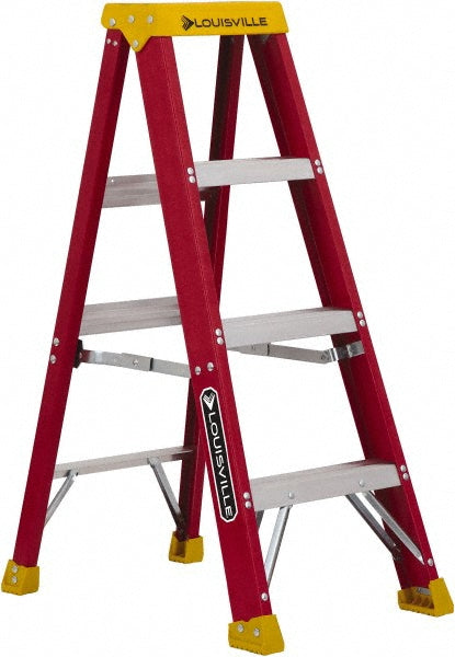 Louisville L-3016-04 3-Step Fiberglass Step Ladder Type IA, 4' High