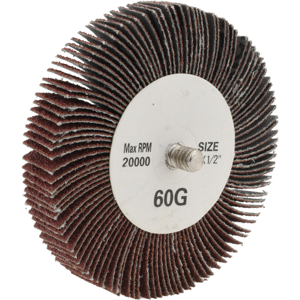Tru-Maxx SZQC960 Mounted Flap Wheel 3" Dia, 1/2" Face Width, 60 Grit, Aluminum Oxide