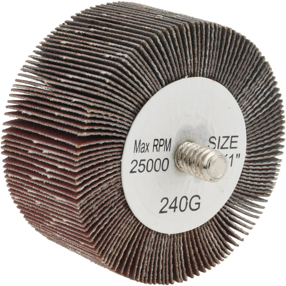 Tru-Maxx SZQC2240 Mounted Flap Wheel 2" Dia, 1" Face Width, 240 Grit, Aluminum Oxide