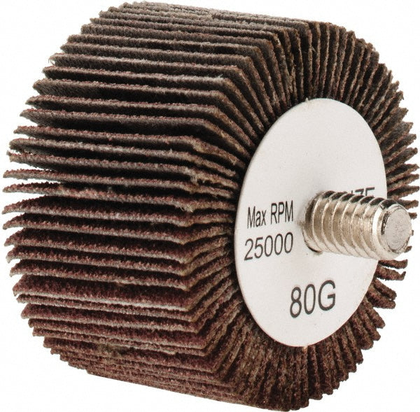 Tru-Maxx SZQCM180 Mounted Flap Wheel 1-5/8" Dia, 1" Face Width, 80 Grit, Aluminum Oxide