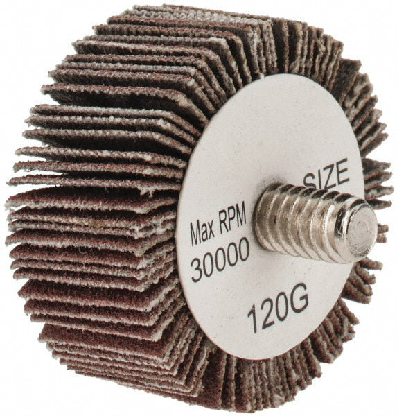 Tru-Maxx SZQCM120 Mounted Flap Wheel 1-3/8" Dia, 5/8" Face Width, 120 Grit, Aluminum Oxide