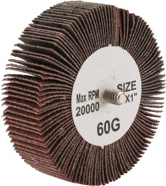Tru-Maxx SZQC3160 Mounted Flap Wheel 3" Dia, 1" Face Width, 60 Grit, Aluminum Oxide