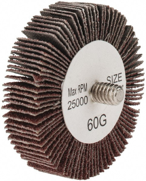 Tru-Maxx SZQC660 Mounted Flap Wheel 2" Dia, 1/2" Face Width, 60 Grit, Aluminum Oxide
