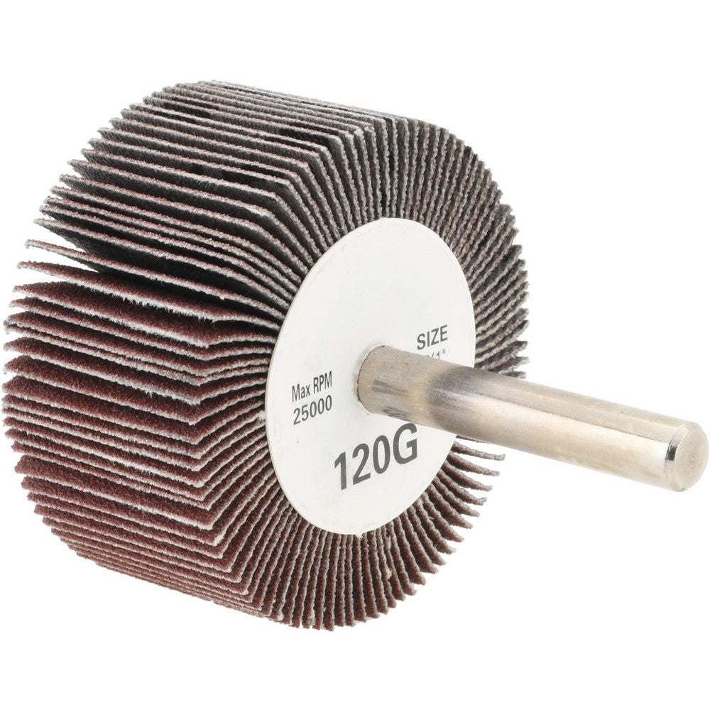 Tru-Maxx SZMFW7120 Mounted Flap Wheel 2" Dia, 1" Face Width, 120 Grit, Aluminum Oxide