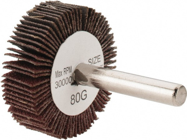 Tru-Maxx SZMFW380 Mounted Flap Wheel 1-1/2" Dia, 1/2" Face Width, 80 Grit, Aluminum Oxide