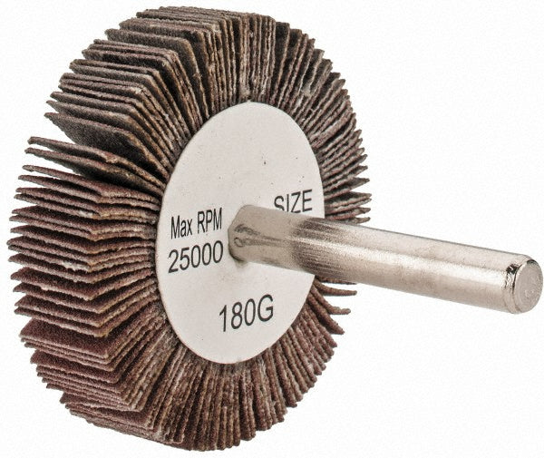 Tru-Maxx SZMM1180 Mounted Flap Wheel 2" Dia, 1/2" Face Width, 180 Grit, Aluminum Oxide