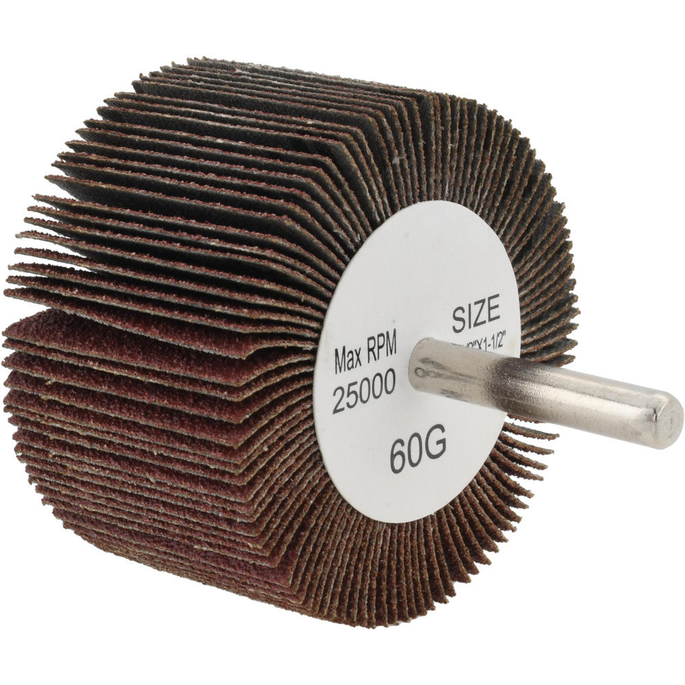 Tru-Maxx SZMFW1060 Mounted Flap Wheel 2-1/2" Dia, 1-1/2" Face Width, 60 Grit, Aluminum Oxide