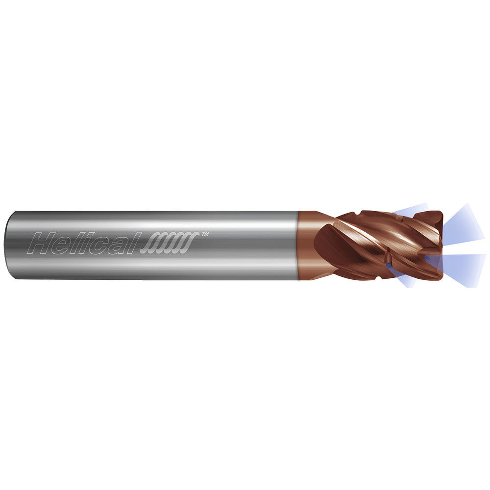 Helical Solutions 84430 Corner Radius End Mill 3/16" Dia, 5/16" LOC, 0.0100" Radius, 7 Flute, Solid Carbide